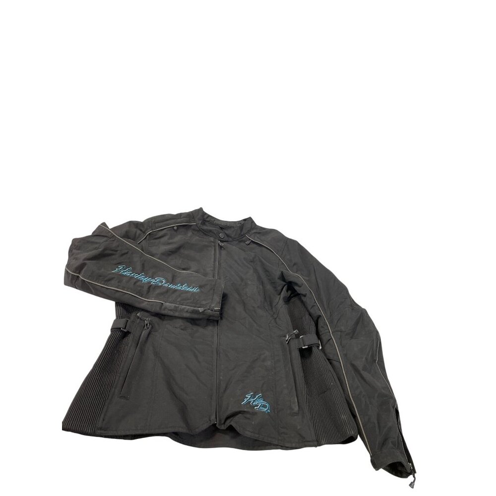 Harley-Davidson Womens Black Riding Embroided poly blend Logo Sz XL SKU 9376